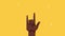 afro hand human rock and roll signal animation