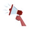 Afro hand using megaphone protest device isolated icon