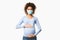 Afro pregnant woman in protective mask against flu and viruses