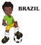 Afro soccer player of Brazil