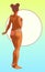 Afro woman naked. Vector design template.