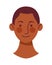 Afro young man head character icon