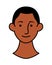 Afro young man head character icon