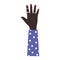 afroamerican arm with one hand and brown nails