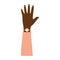 afroamerican arm with one hand and pink nails