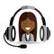 Afroamerican girl headphones for support