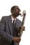 Afroamerican Jazz Musician with Bass Clarinet