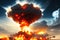 aftermath of a nuclear explosion which causes end of current human race by AI Generated