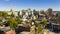 Afternoon light hits the buildings and downtown city center area in Pennsylvania state capital at Harrisburg