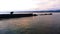 Afternoon sea view and sea-wall, beach, and coral, sunset background