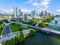Afternoon Sunshine in Austin , Texas aerial drone view of Skyline Cityscape downtown modern city