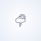 Afternoon thunderstorm, vector best gray line icon