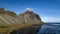 Afternoon at Vestrahorn, a 454 metre tall scree mountain, mainly made up of gabbro and granophyre rocks Stokksnes peninsula, East