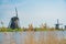 Afternoon view of the famous Kinderdijk winmill village