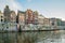 Afternoon view of the flower market, canal