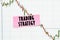 Against the background of the quote chart, a sticker with the inscription - Trading strategy