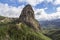 Agando rock. Los roques in Garajonay national park at La Gomera. Canary Islands.