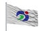 Agano City Flag On Flagpole, Japan, Niigata Prefecture, Isolated On White Background