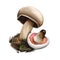 Agaricus bisporus edible basidiomycete portobello mushroom. Common button cultivated table champignon, cremini/crimini