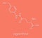 Agaritine mushroom toxin molecule. Skeletal formula.