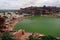 AGASTYATIRTHA LAKE, early morning light fallen on it, the view from the height of 2nd Badami cave, this lake is existence since 5