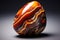 Agate piece with soft lines and shapes, on a dark background.