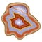 Agate. Precious stone, gemstone, mineral. Section of druses. Vector illustration. Texture of layers of stone. Geology