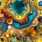 Agate seamless pattern, repetition background, texture of natural stone in blue and yellow colors