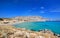 Agathi beach on coast of Mediterranean sea, Rhodes Island â€“ Gr