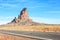 Agathla peak with the road to Monument Valley in the foreground, Arizona, United States