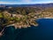 Agay scenic and panoramic Aerial view at the coastline and beaches at sunset in the French Riviera  CÃ´te d\'Azur  France