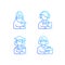Age and gender differences gradient linear vector icons set