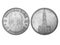 Age-old 5-reichsmark coin in grayscale