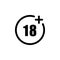 Age restriction symbol vector. 18+ symbol vector. Adult content icon