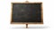 An aged blackboard placed on a white isolated background. Generative Ai