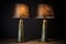 aged brass and bronze lamps with patina finish