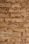 Aged bricks brown background wall