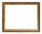 Aged carved golden and brown wooden picture frame