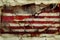 aged cracked and vintage american flag texture.