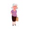 aged european lady shopping in boutique cartoon vector