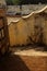 A aged first floor steps of the Manora fort.