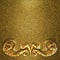 Aged gold rusty ornament background