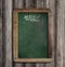 Aged green menu blackboard