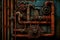 Aged Industrial Setting Comprising of Pipes and Pipework\\\'s with a Rustic Appearance. AI