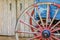 Aged wagon with barn doors