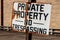 Aged and weathered Private Property No Trespassing sign I