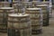 Aged whiskey/scotch/bourbon barrels in Kentucky ready for transportation