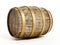 Aged wine barrel isolated on white background. 3D illustration