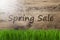 Aged Wooden Background, Gras, Text Spring Sale