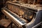 aged and worn piano keys on a vintage grand piano